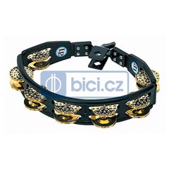 Latin Percussion Cyclops Mountable Tambourine, Dimpled Brass Jingles, Black